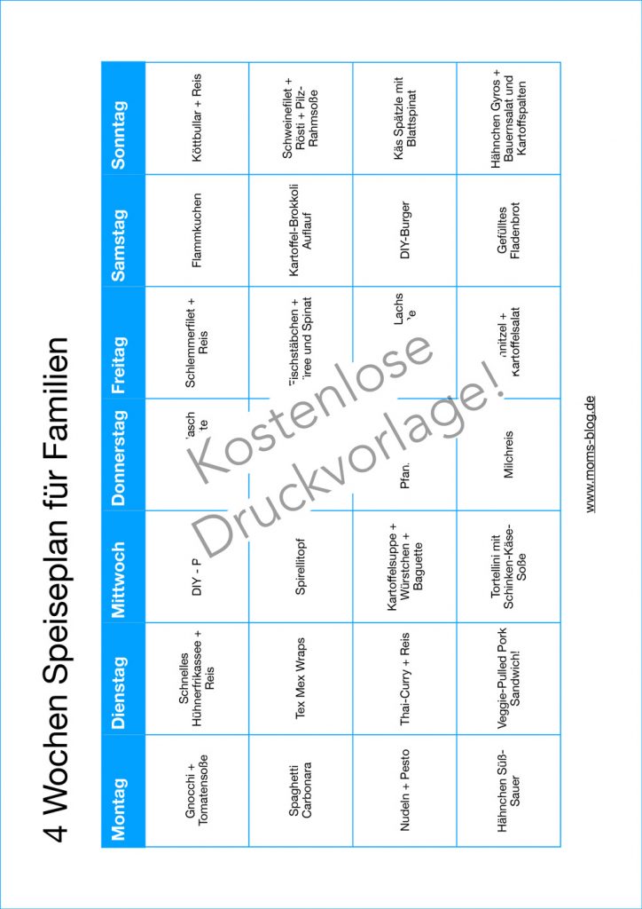 speiseplan _vordruck