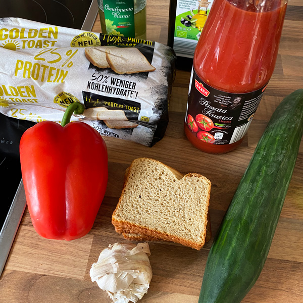 Einfaches Rezept für schnelle Gazpacho